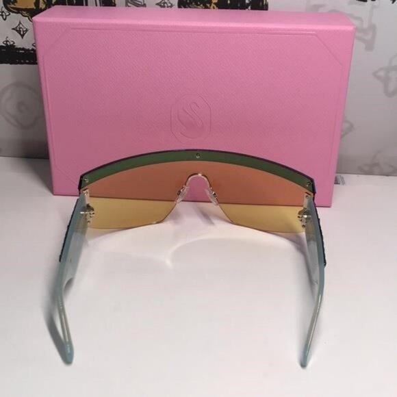New Authentic Swarovski Sunglasses Mask, Gradient tint, SK0363 30X, Blue main image 4